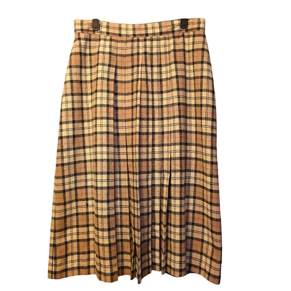 Panther Dresses & Skirts - vintage Panther wool blend plaid pleated midi skirt